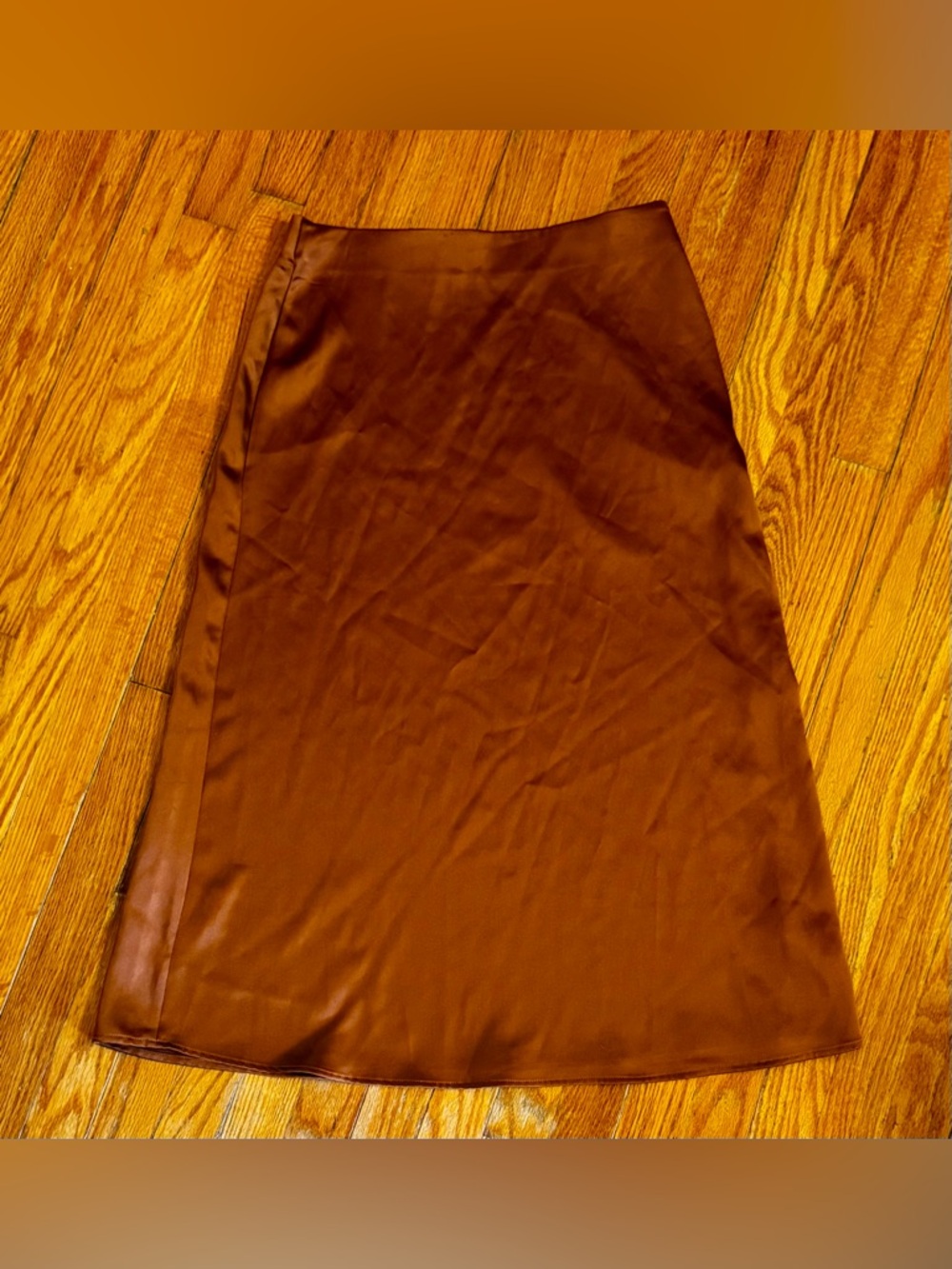 French Connection Brown Satin A-Line Skirt